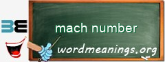 WordMeaning blackboard for mach number